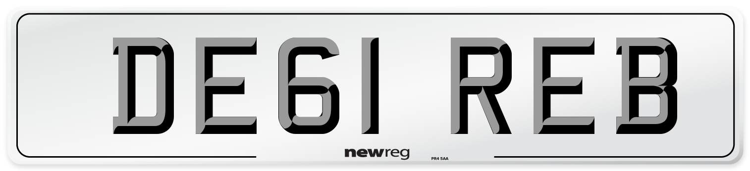 DE61 REB Number Plate from New Reg